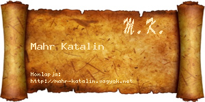 Mahr Katalin névjegykártya